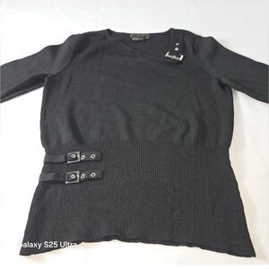 Ruby Cho Womans Small Black Top With‎ Buckle Accents Goth Whimsygoth Pre-owned
